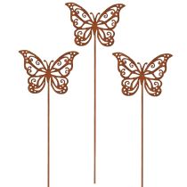 Artikel Blumenstecker Metall Rost Schmetterling Deko Vintage 10×7cm 3St