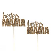 Artikel Blumenstecker Muttertag Schriftzug Mama Holz 10×6cm 12St