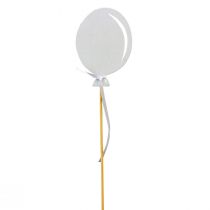 Blumenstecker Strauß Deko Kuchentopper Luftballon Weiß 28cm 8St