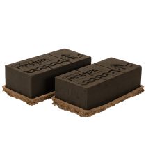 Artikel OASIS® Renewal® Biolit® Blumensteckschaum, 1/1 Ziegel, braun, 24 × 13 × 8 cm, 2 Stück