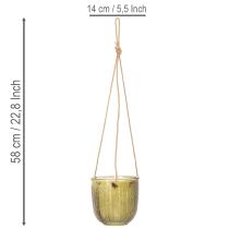 Artikel Blumentopf Glas Windlicht zum Hängen Lila Grün 14cm 2St