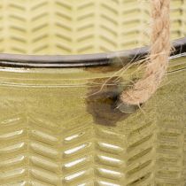 Artikel Blumentopf Glas Windlicht zum Hängen Lila Grün 14cm 2St