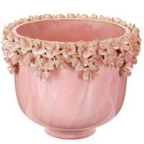 Artikel Blumentopf Keramik Blütenrand zart rosa 19cm H16,5cm dekorativ