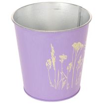 Artikel Blumentöpfe rund Metall 12cm Pastellfarben Blütenmotiv 3er-Set