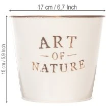 Artikel Blumentopf Zink Art of Nature Creme Ø17,5cm H15cm