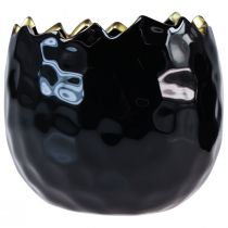 Artikel Blumentopf Keramik Ei Pflanztopf Schwarz Ø10cm H8cm 2 St