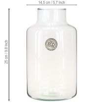 Artikel Blumenvase Glas Klar Ø14,5cm H25cm Vase für Sträuße Trockenblumen Tafeldeko