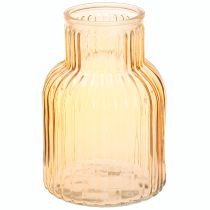 Artikel Blumenvase Glas Orange Rillen Ø13,5 H20cm vielfältig einsetzbar