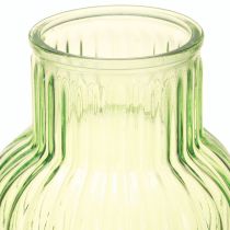 Artikel Blumenvase Grün Glas Retro Ø13,5cm H20cm Rillen Deko-Highlight