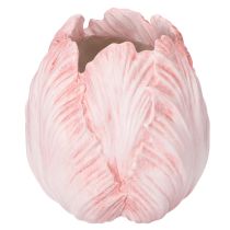 Artikel Dekorative Blumenvase 16 cm Rosa Tulpenmotiv 2-teilig für stilvolle Tischdekoration