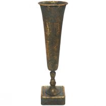 Bodenvase Metall Gold Grau Vase Antik Optik Ø15,5cm H57cm