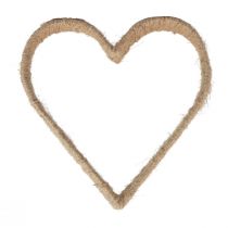 Boho Style, Herz Metallring Dekoring Juteband 30cm