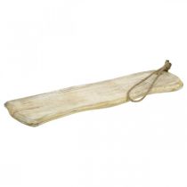 Artikel Holztablett, Tablett mit Kordel, Naturholz Weiß gewaschen, Shabby Chic L60cm