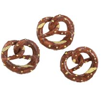 Artikel Brezel Deko Streudeko Mini-Brezeln Künstlich Braun 4cm 6er-Set - Vielseitige Tischdekoration