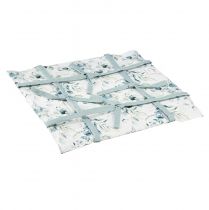 Artikel Brotkorb Stoff Eukalyptus Utensilo Weiß Grün Baumwolle Dekoration 20x20x7cm