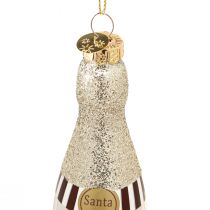 Artikel Champagnerflasche zum Hängen Hellgold 10St          Champagnerglas 12cm gold 5ST