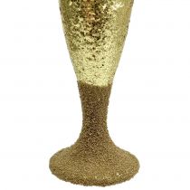 Artikel Champagnerglas Dekoaufhänger Hellgold - Silvester & Weihnachten - 15cm, 3er-Set