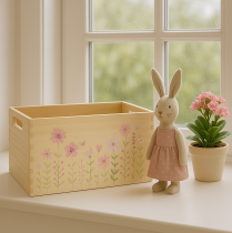 Artikel Kleine Holzbox Holzkiste Blumen Schmetterling 30x18cm Aufbewahrung Dekoration