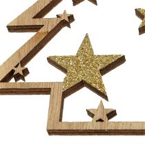 Weihnachtshänger sort. 10cm mit Glitter 12St
