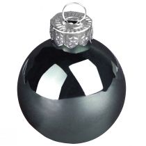 Artikel Weihnachtskugeln Glas Grün Perlmuttgrau Ø5cm 24St für stilvolle Festdeko