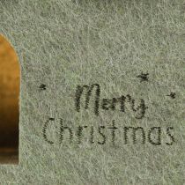 Artikel Beleuchtete Filz-Dekohäuschen Grün Weihnachtsbaum Anhänger 12,5cm