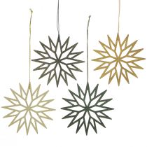 Artikel Christbaumschmuck Holz Schneeflocke Grün 10cm 12er Set für festliche Deko