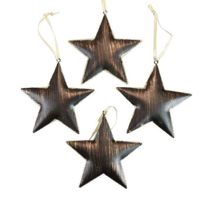 Artikel Christbaumschmuck Deko Stern Metall Schwarz Gold Ø11cm 4St