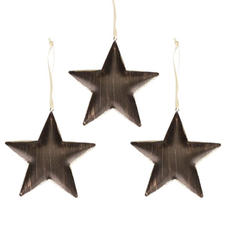 Artikel Christbaumschmuck Deko Stern Metall Schwarz Gold Ø15cm 3St