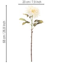 Artikel Künstliche Dahlienblume 68cm Cremeweiß für Innenraumdekoration