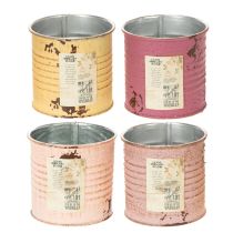 Artikel Deko Dose Metall Vintage Ø8cm H7,5cm Verschiedene Farben