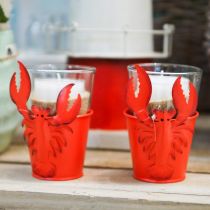 Artikel Deko-Eimer Hummer Metall Rot Ø8cm H13cm 3 St