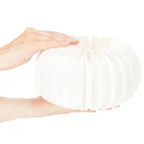 Artikel Wabenpapier Kürbis Rund Weiß 24 cm mit Vertiefung 4 Stück