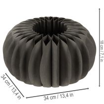 Artikel Kürbis Wabenpapier Tischdekoration rund 34 cm Dunkelgrau 2 Stück