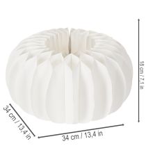 Artikel Papier-Dekokugel Kürbisform Weiß 34cm 2er-Set