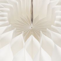 Artikel Papier-Dekokugel Kürbisform Weiß 34cm 2er-Set