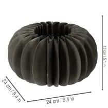 Artikel Wabenpapier Kürbis Dekoring 24cm Dunkelgrau 4 Stück