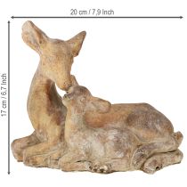Artikel Deko Rehfigur mit Kitz aus Steinguss Braun Weiß 20x11x17cm Innenbereich