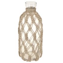 Artikel Deko Flasche Glas Makramee Vase Ø10cm H27cm Wohnaccessoire