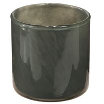 Artikel Deko Glas Übertopf Grün Hellgrau Grau H10cm 3 Stück - Elegante Dekoration