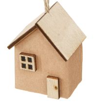 Artikel Deko Häuschen Christbaumschmuck Rotbraun Natur 6cm 9 St – Landhausstil für Floristen
