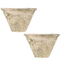 Artikel Deko Harztopf Übertopf Ton Terrakotta Ø17cm H11cm 2 St Used-Look Blumentopf