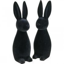 Artikel Deko Hase Schwarz – 2. Wahl – Deko-Osterhase Beflockt H29,5cm 2 St
