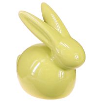Artikel Deko Hasen aus Keramik in Gelb, Grün und Braun, 3er Set, moderne Osterfigur 8,5x4,5 cm