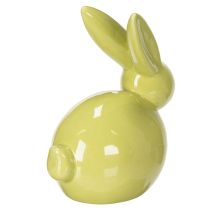 Artikel Deko Hasen aus Keramik in Gelb, Grün und Braun, 3er Set, moderne Osterfigur 8,5x4,5 cm