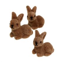 Artikel Deko-Hasen 5cm beflockt Braun 16 St