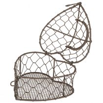 Artikel Deko Herz Drahtkorb Vintage Grau zum Befüllen, Vielseitige Wohnaccessoire 14x13,5cm
