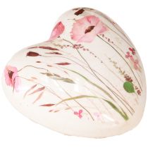 Artikel Deko Herzen Keramik Vintage-Look Krakelee Mohn Tischdeko Bunt 8cm 3 Stk