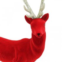 Deko Hirsch Dekofigur Deko-Rentier Beflockt Rot H40cm