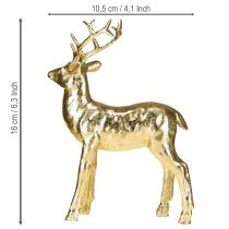 Artikel Deko Hirsch stehend Rentier Figur Gold 10,5×4,5×16cm 2 St - Elegante Weihnachtsdeko