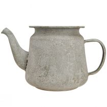 Artikel Deko Kanne Metall Vintage Teekanne Grau 24×14×14cm Retro Shabby Chic Stil